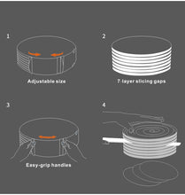 Ladda upp bild till gallerivisning, 2 St/ Pack Justerbar tårtring för jämna bottnar Justerbar Tårtbottenskärare Tårtlyftare PCS/Set Adjustable Cake Slicing Mold+ Stainless Steel Cake Cookie Pizza Bread Transfer Sheet