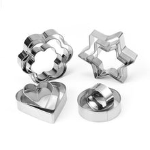 Ladda upp bild till gallerivisning, 12St/Pack Blandad Rostfritt Stål Utstickare Pepparkaksform Hexagram Blomma Rund Hjärta