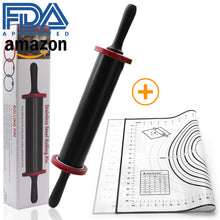 Ladda upp bild till gallerivisning, Justerbar Kavel & Bakmatta High Quality Rolling Pin & Knead Mat Set-Large