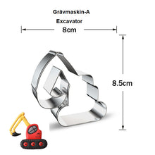 Ladda upp bild till gallerivisning, 7 St/Pack Utstickare med stensiler Byggfordon Lyftkarn Lastare Blandarbil Grävmaskin