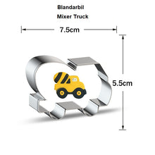 Ladda upp bild till gallerivisning, 7 St/Pack Utstickare med stensiler Byggfordon Lyftkarn Lastare Blandarbil Grävmaskin
