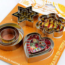 Ladda upp bild till gallerivisning, 12St/Pack Blandad Rostfritt Stål Utstickare Pepparkaksform Hexagram Blomma Rund Hjärta