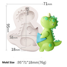 Ladda upp bild till gallerivisning, 5 St/Pack Dinosaurier Silikonform Collection 1 (4 S & M & 1 Stor) 5 PCS/Set Dinosaur Silicon Mold (4 S M & 1 Big)