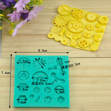 Ladda upp bild till gallerivisning, 2 St/ Pack Kugghjul Silikonform Fondant Sockerpasta 2 PCS/Set Gear Gogwheel Fondant Silicone Mold Man Cake