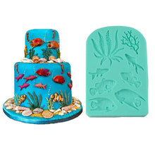 Ladda upp bild till gallerivisning, 8 i 1 Bland Tropiska Havsfiskar & Havsgräs Silikonform Tårta Dekoration Sockerpasta Isomalt Lera 8 in 1 Mixed Big Tropical Ocean Fishes & Sea Grass Fondant Clay Silicone Mold Cake Decroration