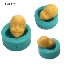 Ladda upp bild till gallerivisning, 13 St/Pack Leksakshuvud Sockerpasta Silikonformar Lera Choklad Fondant 13 PCS/Set Doll Head Silicone Molds Clay Fondant Chocolate