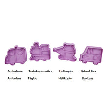 Ladda upp bild till gallerivisning, 4 St/Pack Kakstämplar Utstickare Fordon Bil 4 PCS/Set Transportation Cars Stamp Cookie Fondant Cutter Mold
