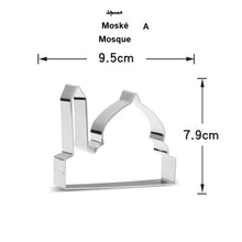 Ladda upp bild till gallerivisning, 8 St/Pack Eid Ramadan Muslim Fest Utstickare Med Stenciler Stål Måne Stjärna Mögel Eid Fondant Kaka Bakaning 8 PCS/Set Eid Ramadan Muslim Holiday Cookie Cutters قطاعة البسكويتا لعيد رمضان