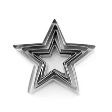 Ladda upp bild till gallerivisning, 5 St/Pack Utstickare Pepparkaksformar Stjärnor 5 PCS/Set Star Shape Cookie Cutter Christmas Cookie Cutter,5St/Set kaksformar Stjärnor