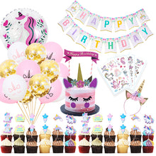 Ladda upp bild till gallerivisning, 49 St/Pack Unicorn Temafest Dekoration 49 PCS/Set Unicorn Themed Party Decoration
