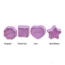 Ladda upp bild till gallerivisning, 4 St/Pack Blandad Meddelande Kakstämplar Utstickare 4 PCS Message Press Stamp Cookie Fondant Cutter Mold