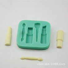 Ladda upp bild till gallerivisning, 4 i 1 Sminkverktyg Sockerpasta Choklad Silikform 4 in 1 Make-up Tools Fondant Choclate Silicone Mold