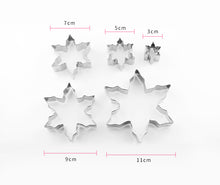 Ladda upp bild till gallerivisning, 5 St/Pack Jul Snöflinga Rostfritt stål Pepparkaksformar 5 PCS/Set Christmas Snow Flake Stainless Steel Cookie Cutter