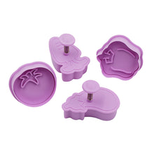 Ladda upp bild till gallerivisning, 4 St/Pack Grönsaker Kakstämplar Utstickare 4 PCS/Set Veggetable Press Stamp Cookie Fondant Cutter Mold