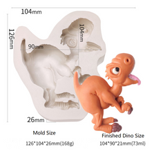 Ladda upp bild till gallerivisning, 5 St/Pack Dinosaurier Silikonform Collection 5 (4 Små & 1 Stor) 5 PCS/Set Dinosaur Silicon Mold (4 Small & 1 Big) Fondant Lera Formar Fondant Clay Mold