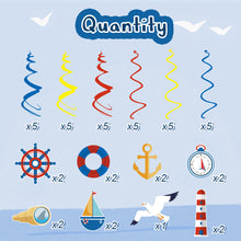 Ladda upp bild till gallerivisning, 42 St/Pack Marin Segling Hav Temafest Dekoration 42 PCS/Set Navy Ocean Themed Party Decoration