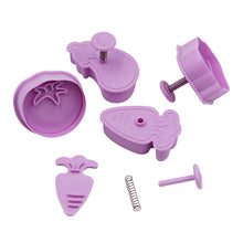 Ladda upp bild till gallerivisning, 4 St/Pack Grönsaker Kakstämplar Utstickare 4 PCS/Set Veggetable Press Stamp Cookie Fondant Cutter Mold