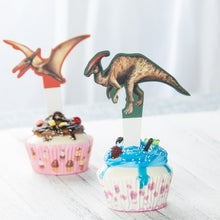 Ladda upp bild till gallerivisning, 12 St/Pack Dinosaurie Cupcake Fest Picks 12 PCS/Set Dinosaur Cupcake Topper Party Decoration