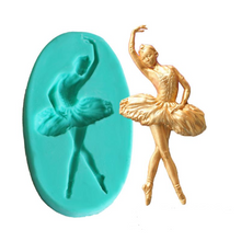 Ladda upp bild till gallerivisning, Silikonform Balettflickor Ballet Girls Fondant Silicone Mold