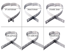 Ladda upp bild till gallerivisning, Justerbar Hjärtformad Tartring Rostfritt Stål --Adjustable Stainless Cake Cutting Ring- Heart Shape