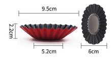 Ladda upp bild till gallerivisning, Small Pie Tart Pan-Oval Shape- Ruby Red & Black 6 PCS /Set