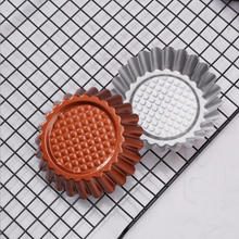 Ladda upp bild till gallerivisning, 6st/Pack Tartlettformar Pajformar Small Tart/Pie Pan-Grid Bottom-Champagne Golden Fruk Tart Fruit Tart Festmat Baka Fruit Tart