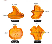 Ladda upp bild till gallerivisning, 4 St/Pack Halloween Kakstämplar Utstickare 4 PCS/Set Halloween Spring Press Cookied Fondant Cutter Molds