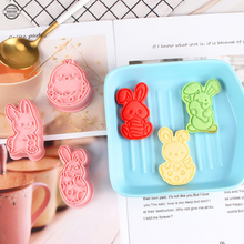 Ladda upp bild till gallerivisning, 6 St Påsk Utstickare Kakformar Utsticksform Med Prägel - 6pcs / set Press Stamp Easter Fondant Cookie Cutter Mold