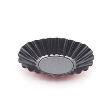 Ladda upp bild till gallerivisning, Small Pie Tart Pan-Oval Shape- Ruby Red & Black 6 PCS /Set