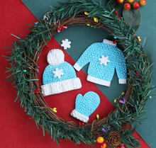 Ladda upp bild till gallerivisning, 5 i 1 Stickat Tröja Handskar Mössa Silikonform Jul Dekoration Hobby 5 in 1 Knit Sweater Glove Hat Silicone Mold Christmas Cake Decortion Hobby Cake Decoration