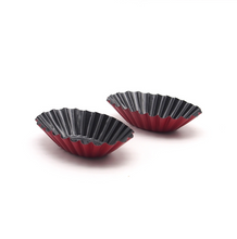 Ladda upp bild till gallerivisning, Small Pie Tart Pan-Oval Shape- Ruby Red & Black 6 PCS /Set