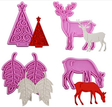 Ladda upp bild till gallerivisning, Elk Jul Sockerpasta Stamp Lera Deer Shape Christmas Cookie Fondant Clay Stamp