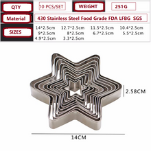 Ladda upp bild till gallerivisning, 10 St/Pack Utstickare Pepparkaksform Stjärnform Stjärna