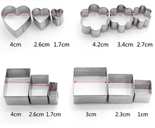 Ladda upp bild till gallerivisning, 24 St/Pack Geometriska Rostfritt Stål Utstickare 24 PCS Mixed Geometric Stainless Steel Cookie/ Fondant /Clay Cutter Star Heart Flower Round Shape