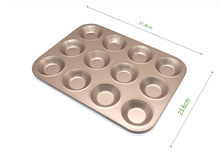 Ladda upp bild till gallerivisning, Funktion 12 hål Non-stickbeläggning Muffinskakform (Grunt)