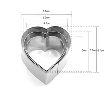 Ladda upp bild till gallerivisning, 6 St/Pack Hjärta Utstickare Pepparskakformar 6 PCS/Set Heart Shape Cookie Fondant Veg Fruit Clay Cutter