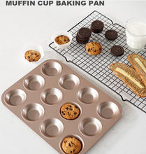 Ladda upp bild till gallerivisning, Funktion 12 hål Non-stickbeläggning Muffinskakform (Grunt)