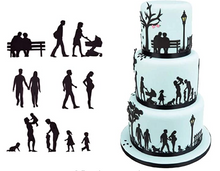 Ladda upp bild till gallerivisning, 11St /Pack Kärlek Förlovning Bröllop & Familj Sockerpasta Fondant Patchwork