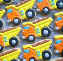 Ladda upp bild till gallerivisning, 7 St/Pack Utstickare med stensiler Byggfordon Lyftkarn Lastare Blandarbil Grävmaskin