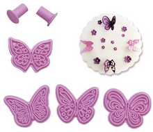 Ladda upp bild till gallerivisning, 4 St/Pack Fjäril Kakstämplar Fondant Stämpel Formar 4 PCS Butterfly Fondant Embossing Press Mold Embossed Design For Fondant Cupcake Wedding Cake Decoration
