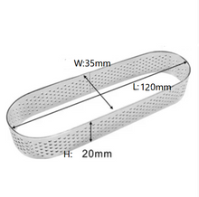 Ladda upp bild till gallerivisning, 6 St/Pack Perforerad Tårtring Dessert Mousse Perforated Oval Ring 120*35*20mm