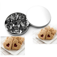 Ladda upp bild till gallerivisning, 24 St/Pack Geometriska Rostfritt Stål Utstickare 24 PCS Mixed Geometric Stainless Steel Cookie/ Fondant /Clay Cutter Star Heart Flower Round Shape