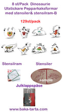 Ladda upp bild till gallerivisning, 8 St/Pack Utstickare Pepparkaksformar Dinosaurie med stensiler Collection B 8 PCS/Set Dinosaur Cookie Cutter with Stencils