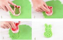 Ladda upp bild till gallerivisning, 6 St Påsk Utstickare Kakformar Utsticksform Med Prägel - 6pcs / set Press Stamp Easter Fondant Cookie Cutter Mold