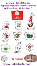 Ladda upp bild till gallerivisning, 9st/Pack Jul Utstickare Pepparkaksformar med stenciler Collection B 9 Pcs/Set Xmas Christmas Cookie Cutter Colletion B