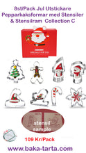 Ladda upp bild till gallerivisning, 8st/Pack Jul Utstickare Pepparkaksformar med stenciler Collection C 8 Pcs/Set Xmas Christmas Cookie Cutter Colletion C