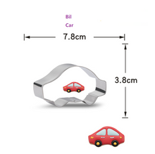 Ladda upp bild till gallerivisning, 7 St /Pack Utstickare med stenciler Fordon Bil Transport Roket Helikopter Segelbåt Collection B
