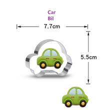 Ladda upp bild till gallerivisning, 7 St /Pack Utstickare med stenciler Fordon Bil Kollektivtrafik Motorcyle UFO Pirat Skepp Flyplan Kryssningsfartyg