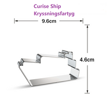 Ladda upp bild till gallerivisning, 7 St /Pack Utstickare med stenciler Fordon Bil Kollektivtrafik Motorcyle UFO Pirat Skepp Flyplan Kryssningsfartyg