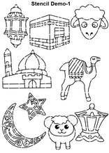 Ladda upp bild till gallerivisning, 8 St/Pack Eid Ramadan Muslim Fest Utstickare Med Stenciler Stål Måne Stjärna Mögel Eid Fondant Kaka Bakaning 8 PCS/Set Eid Ramadan Muslim Holiday Cookie Cutters قطاعة البسكويتا لعيد رمضان